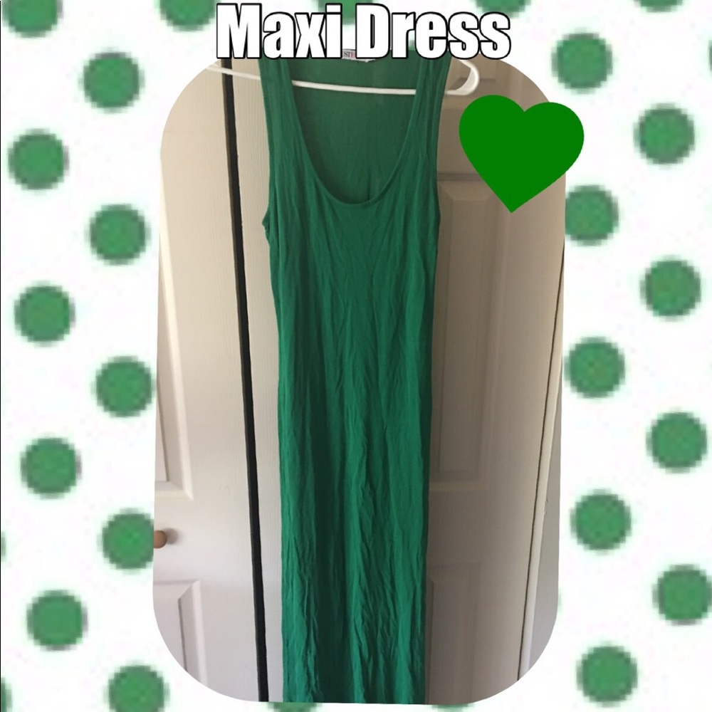 Kelly green long maxi dress